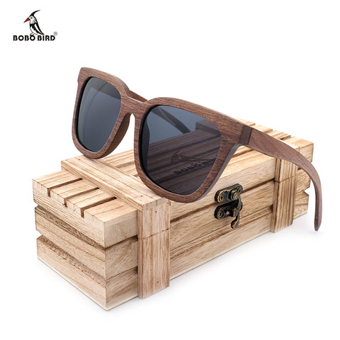 Black Walnut Wood Bamboo Polarized Sunglasses