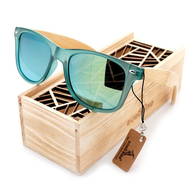 Bamboo Wood Holder Sun Glass with Retail Wood Box