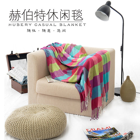 Hubery Classic Plaid 100% Bamboo Fiber Blanket