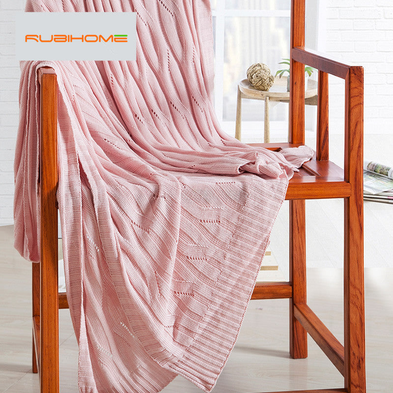 Rubihome brand Bamboo fiber of thread knitted throw blanket
