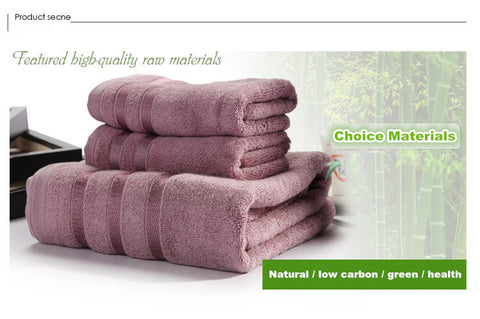 Bamboo towel Set, 3 Colors Purple/Silver/Coffee