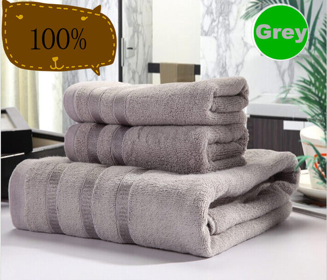 Bamboo towel Set, 3 Colors Purple/Silver/Coffee