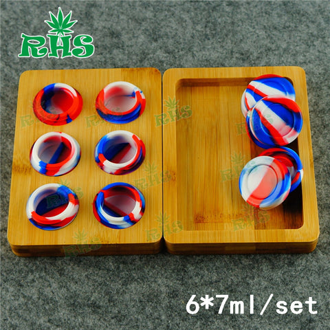 6*7ml Bamboo Tray Storage jar