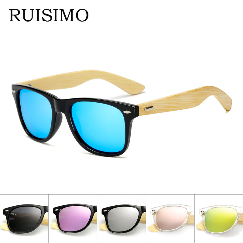RUISIMO  bamboo polaroid sun glasses for men