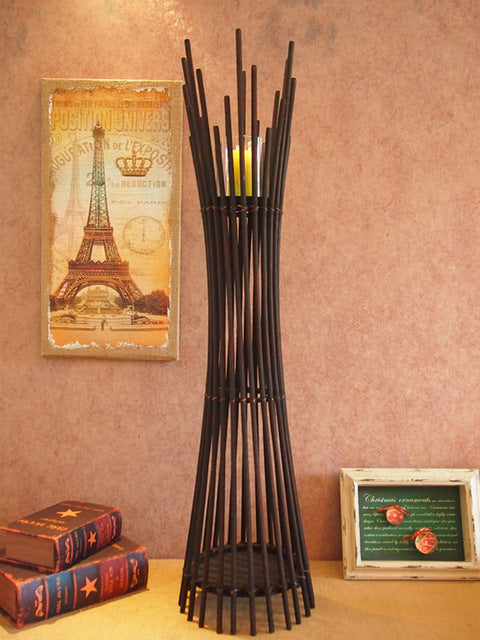 Romantic Rustic Bamboo Candle Stand