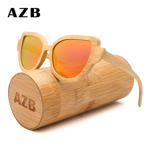 AZB 2018 new fashion bamboo polarized sunglasses