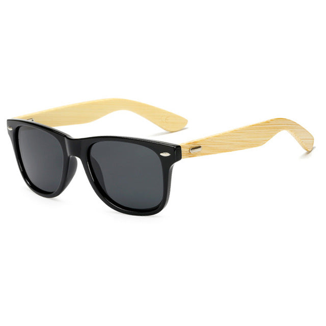 Bamboo Luxury Men Sport Hot Rivet Polarized Sunglasses