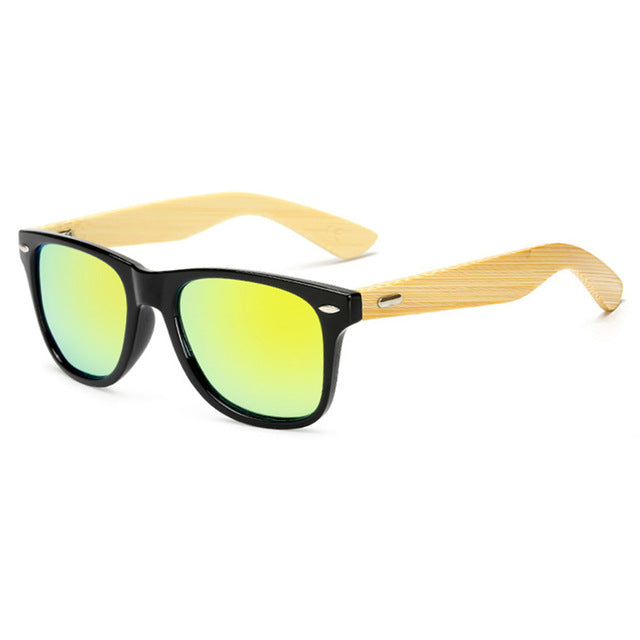 Bamboo Luxury Men Sport Hot Rivet Polarized Sunglasses