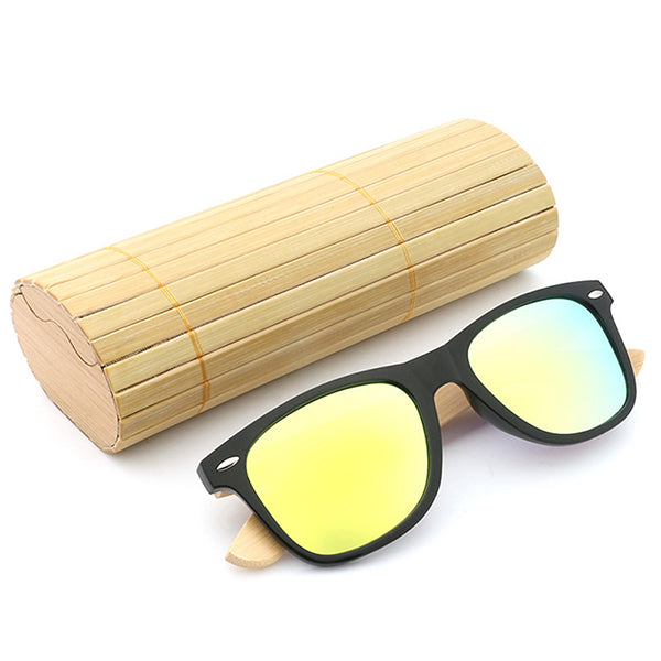 Bamboo Luxury Men Sport Hot Rivet Polarized Sunglasses