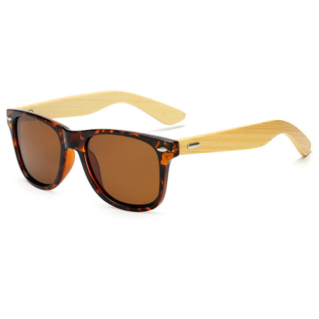 Bamboo Luxury Men Sport Hot Rivet Polarized Sunglasses