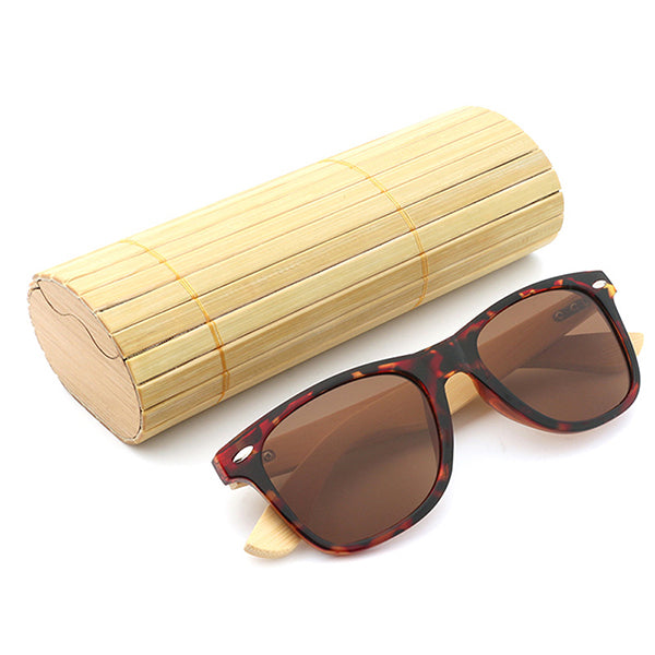 Bamboo Luxury Men Sport Hot Rivet Polarized Sunglasses