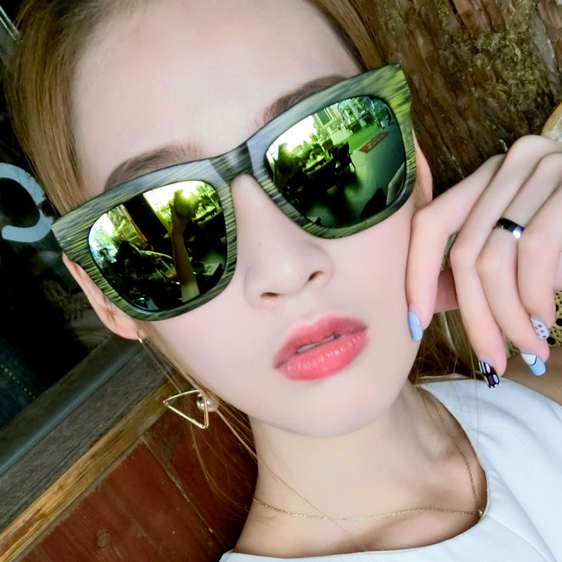 Women Grain Bamboo Sunglasses