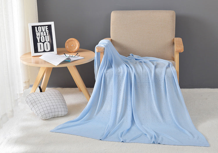 Bamboo Fiber Blue Pink Sofa Throw