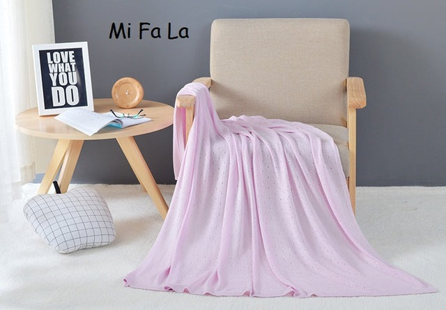 Bamboo Fiber Blue Pink Sofa Throw