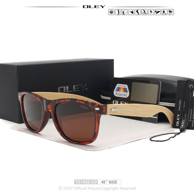 OLEY New Bamboo Polarized Sunglasses