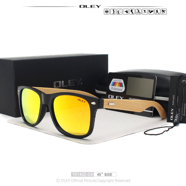 OLEY New Bamboo Polarized Sunglasses